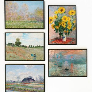 Collection Claude Monet 5 Set of Prints Wall Art