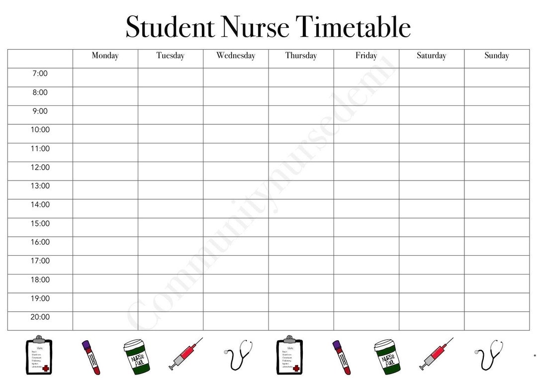 Study Timetable Student Nurse Timetable Timetable Template Nursing Study Timetable Student Nurse Timetable Timetable Template Nursing