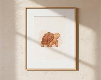 Lámina de tortugas para guardería – Decoración escandinava neutra (Descarga digital)