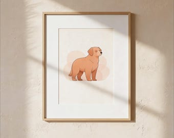 Estampado neutro de cachorros: decoración escandinava para habitación infantil (descarga digital)