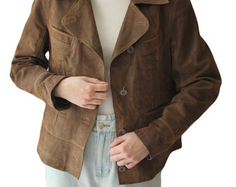 Vintage 90s leather Brown Jacket, size M/L