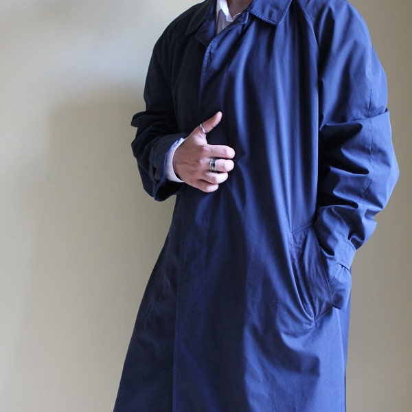 Trench-coat Aquascutum vintage, bleu, fabriqué en Angleterre, taille XL