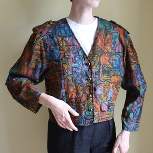Blazer/Jaqueta Vintage anos 90, multicolorido, tamanho L