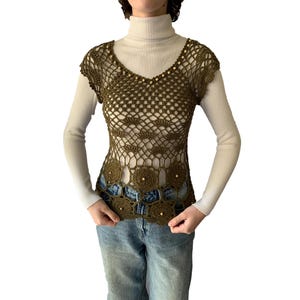 Crochet Lace Top – Handmade, size S
