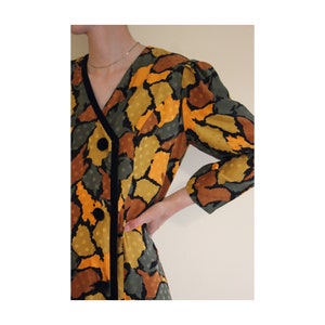 Vintage long dress yellow brown, size L