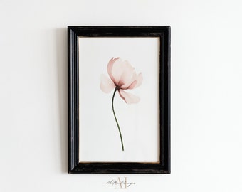 Softness Art Print Watercolor Wall Art Print, Floral Print, Pink Wall Art, Gift for Her, Flower Print, Instant Download, Watercolor Art
