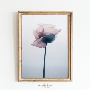 Softness Art Print Watercolor Wall Art Print, Floral Print, Pink Wall Art, Gift for Her, Flower Print, Instant Download, Watercolor Art