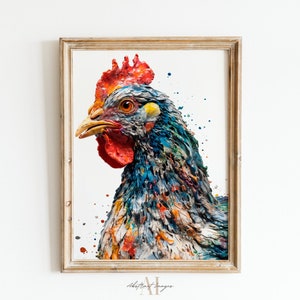 Chicken PRINTABLE ART Chicken Print Chicken Poster Digital Print Wall Art Decor Animal Download Chicken Gift Animals Nature