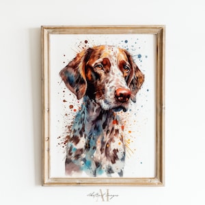 Shorthaired Pointer Wall Art Print Watercolor Gifts Watercolor Dog Pet Portrait GSP Mom Gift GSP Dad