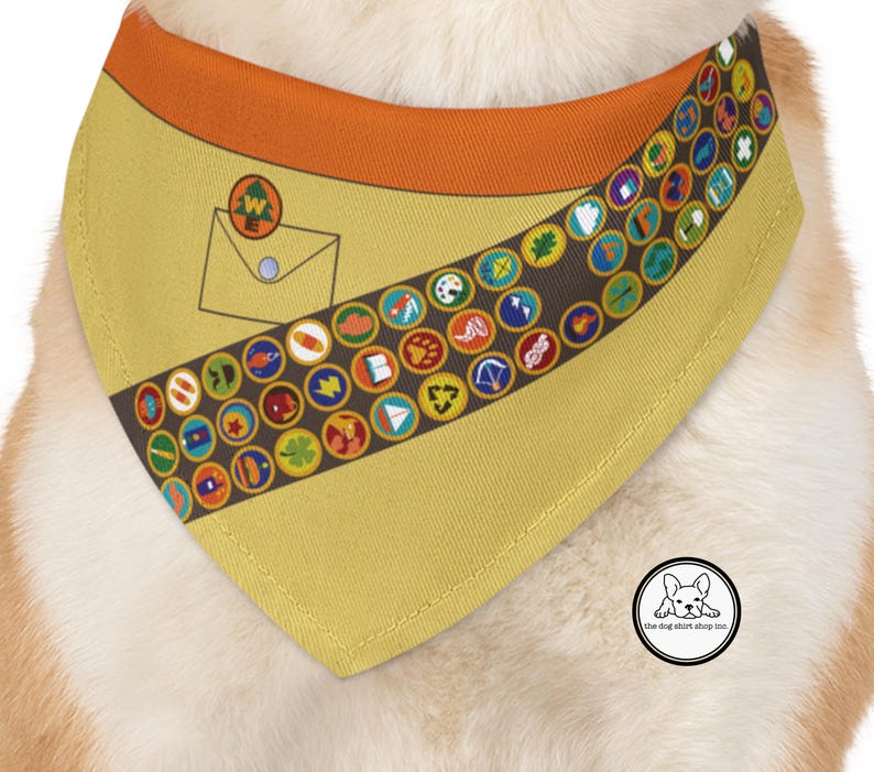 UP Dog Bandana, Wilderness Explorer, Badges, Dug, Russell, Carl, Over