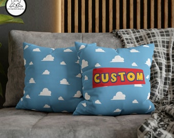 Character Pillow Cover, Toy, Andy, Story, Woody, Clouds, Home Decor, Mouse Fan Gift, birthday, anniversary, friend, shower, gift, faux suede