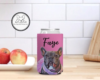 Custom Pet Coozie, Photo + Name, Custom Dog Coozie, Custom Cat Coozie, Personalized Coozie, Dog lover gift, Pet gift, Dog Mom, Dog Dad