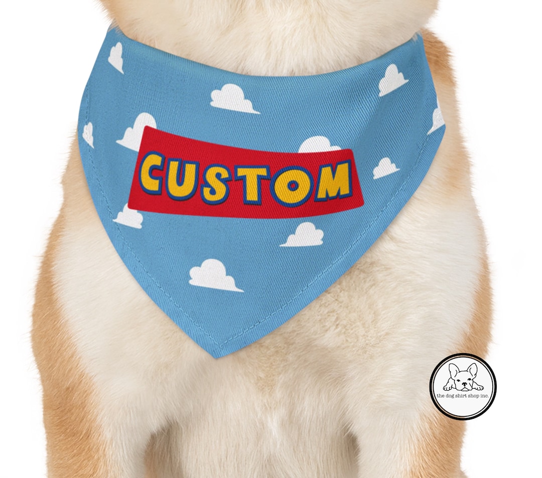 Custom Dog Bandana, Character Bandana, Toy, Story, Andy, Woody, Clouds