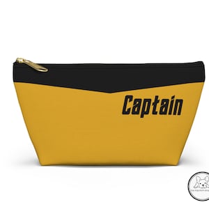 Sci Fi Bag, Treat Bag, Makeup Bag, Accessory Bag, Star Uniform, Captain, Red Shirt Accessory Pouch w T-bottom, Space, Sci-Fi Gift, Trek