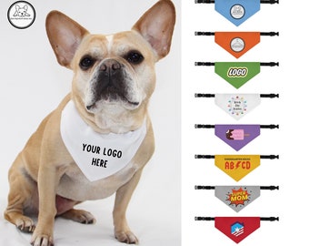 Custom Logo Dog Bandana, Over the Collar Dog scarf, Slide on Cat Bandana, Gift for Dog lovers, Dog Gift, Custom Dog Fashion, Business Logo