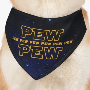 Sci Fi Bandana, Pew Pew Pew Pew, Galaxy, Force, Custom Dog Bandana, Over the Collar, Gift, Dog Gift, Custom Dog Fashion, Light sword