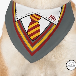 Magic, Wizard, School Uniform, Potter House, Lion, Custom Dog Bandana, Over the Collar, Cat Bandana, Dog Gift, Dog Costume, Harry, Wand