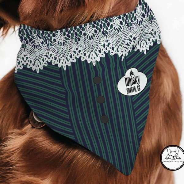 Haunted House Dog Bandana, Mansion, Tie On Bandana, Uniform Bandana, Cast Member, Custom Pet Bandana, Personalized Dog Bandana, Mouse Gift