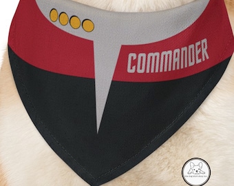 Sci Fi Bandana, Dog Bandana, Sci-Fi Uniform, Captain, Star, Boldly Go, Frontier, Space, Pet Gift, Custom Dog Bandana, Cat Bandana, Dog Gift