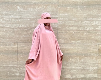 Aisha 2 piece Jilbab Set- Pink