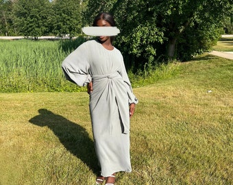 Inaya 2 Piece Wrap Dress - Grey