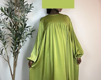 Amina Maxi Abaya Dress - Grass Green