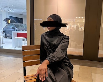 Vestido de satén Zara - Negro