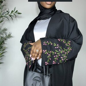 Cynthia Embroidered Open Abaya