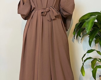 Hawa 2 Piece Abaya Set - Brown