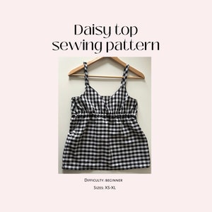 summer top sewing pattern, beginner sewing pattern, easy sewing pattern, digital sewing pattern