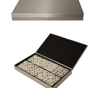 Travel dominoes in metal case option to personalise