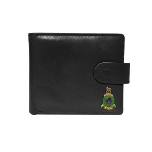 May include: Black leather wallet with a gold and green emblem featuring a crown, a wreath, and the text "Australian Defence Force".