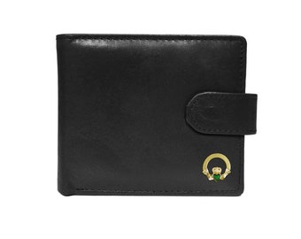 Quality black leather Irish Claddagh wallet