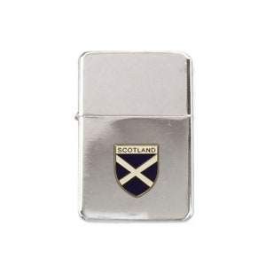 Scotland St Andrew&#39;s cross stormproof petrol lighter with option to Personalise