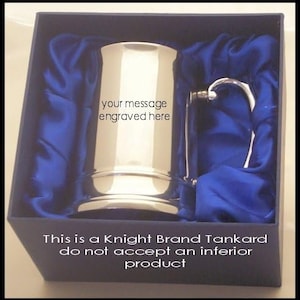 Stainless Steel Tankard in Presentation Box -   with option to personalise