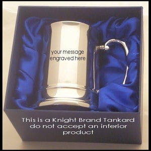 Stainless Steel Tankard in Presentation Box -   with option to personalise