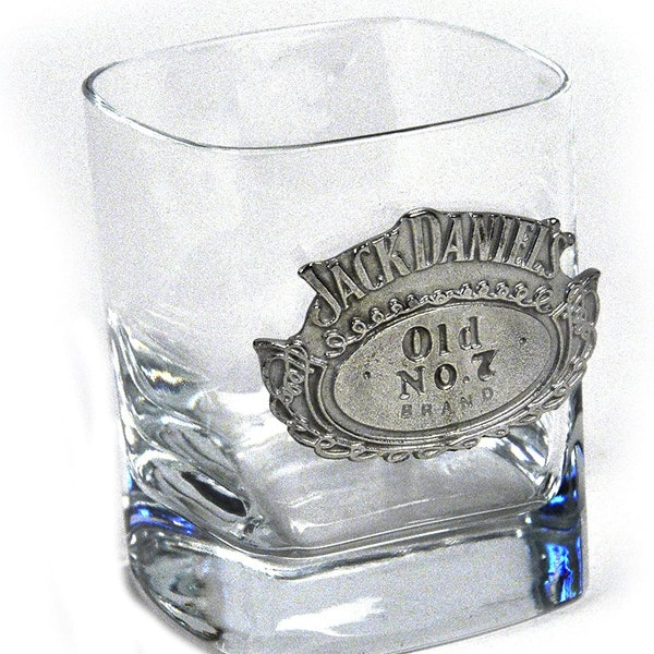 Jack Daniels Bourbon Mixer Glass Square with Personalisation option