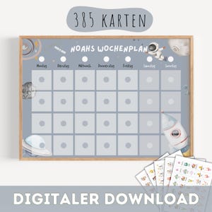 DIGITAL Wochenplan für Kinder / Kinder Routineplan Weltraumthema / Kinder Wochenplan / zum ausdrucken / Montessori Kinder Wochenplan
