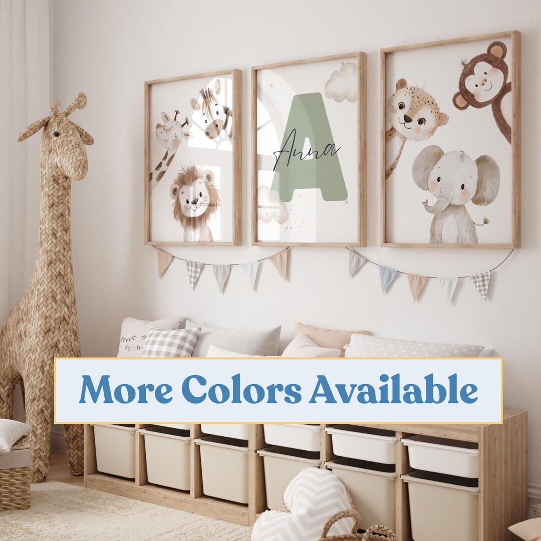 Safari Animal Prints, Boy Nursery Decor, Jungle Nursery, Personalized ...