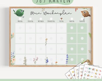 Woodland Kids-weekplanner: montessorischema (digitale download)