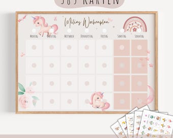 Pink Unicorn Kids Weekly Planner: Printable Girl's Chore Chart (Digital Download)