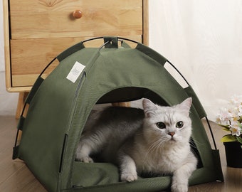 Cat Tent Cooling Mat Dog House Pet Sofa Camping Dog Bed With Cushion For Dog Kennel Indoor Cat Nest Cat Bed Pets Products.