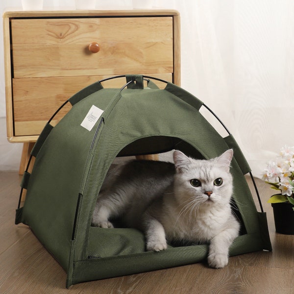 Cat Tent Cooling Mat Dog House Pet Sofa Camping Dog Bed With Cushion For Dog Kennel Indoor Cat Nest Cat Bed Pets Products.