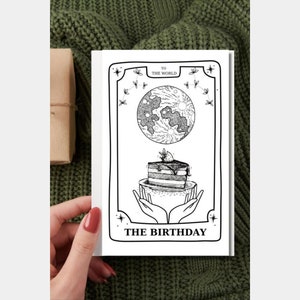 Tarot Geburtstagskarte - Geburtstag der Welt - Grußkarte - Tarot Geburtstagskarte zum Ausdrucken - Witchy Geburtstagskarte - Weltgeburtstagskarte