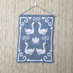 Dance of the Swans Wall Hanging - Tapestry Crochet Pattern (PDF)