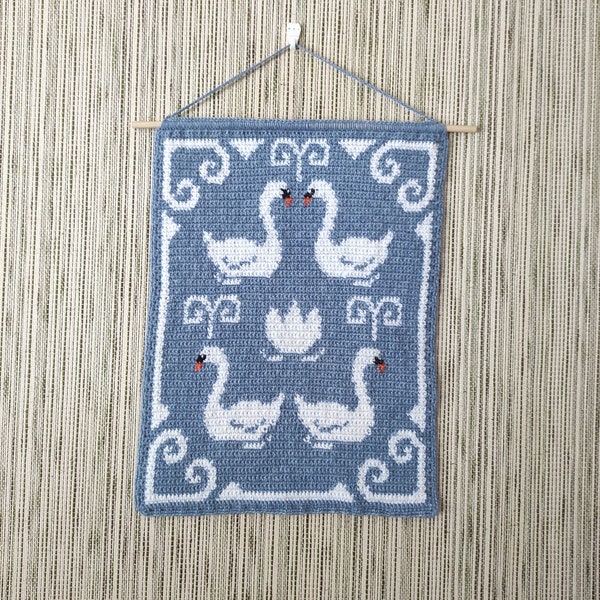 Dance of the Swans Wall Hanging - Tapestry Crochet Pattern (PDF)