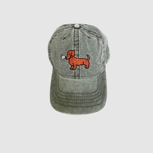 Dachshund Embroidered Hat [Dachshund Dad Cap, Dachshund Baseball Hat, Women’s Hat, Wiener Dog, Doxie]