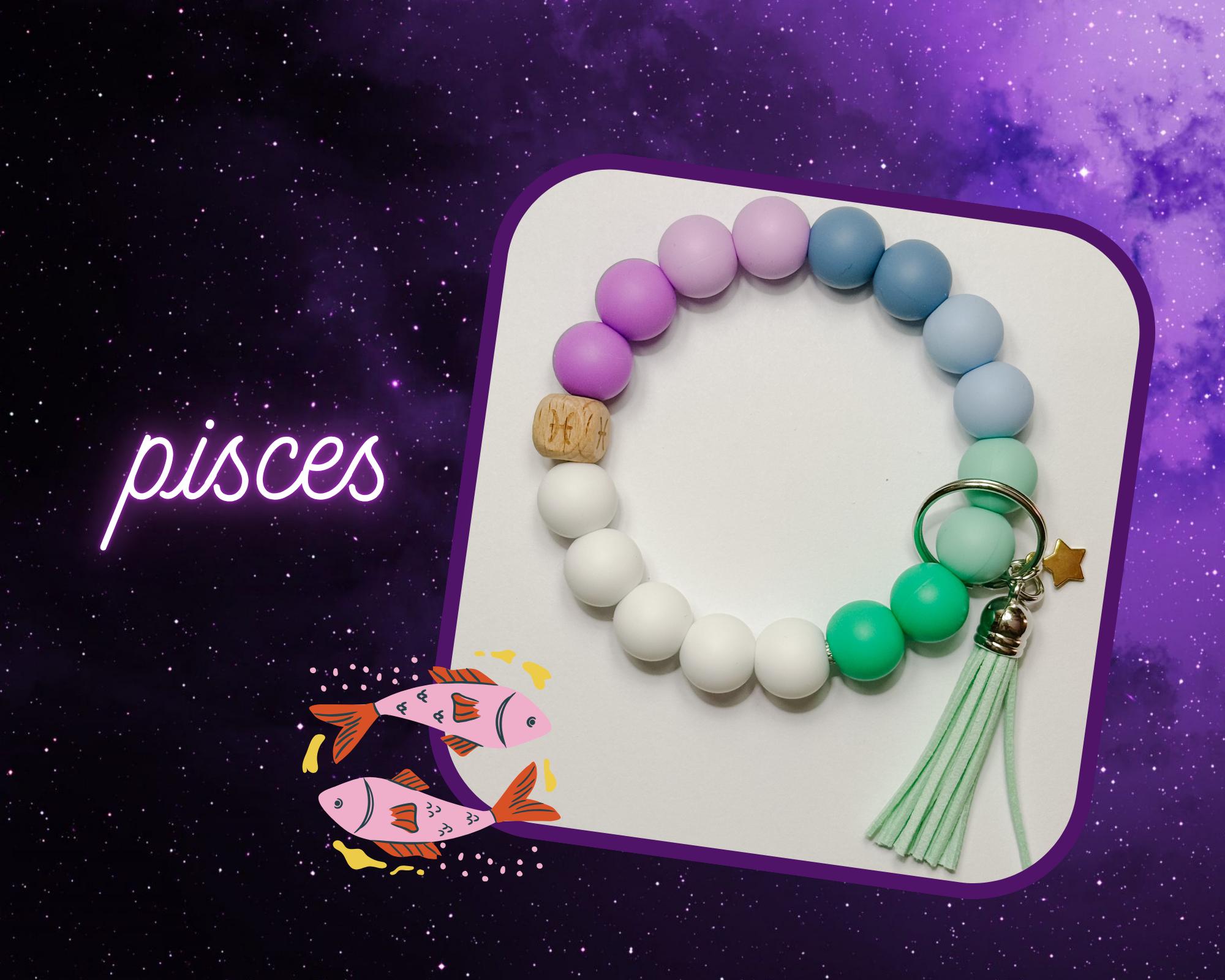 Silicone Zodiac Beaded Wristlet