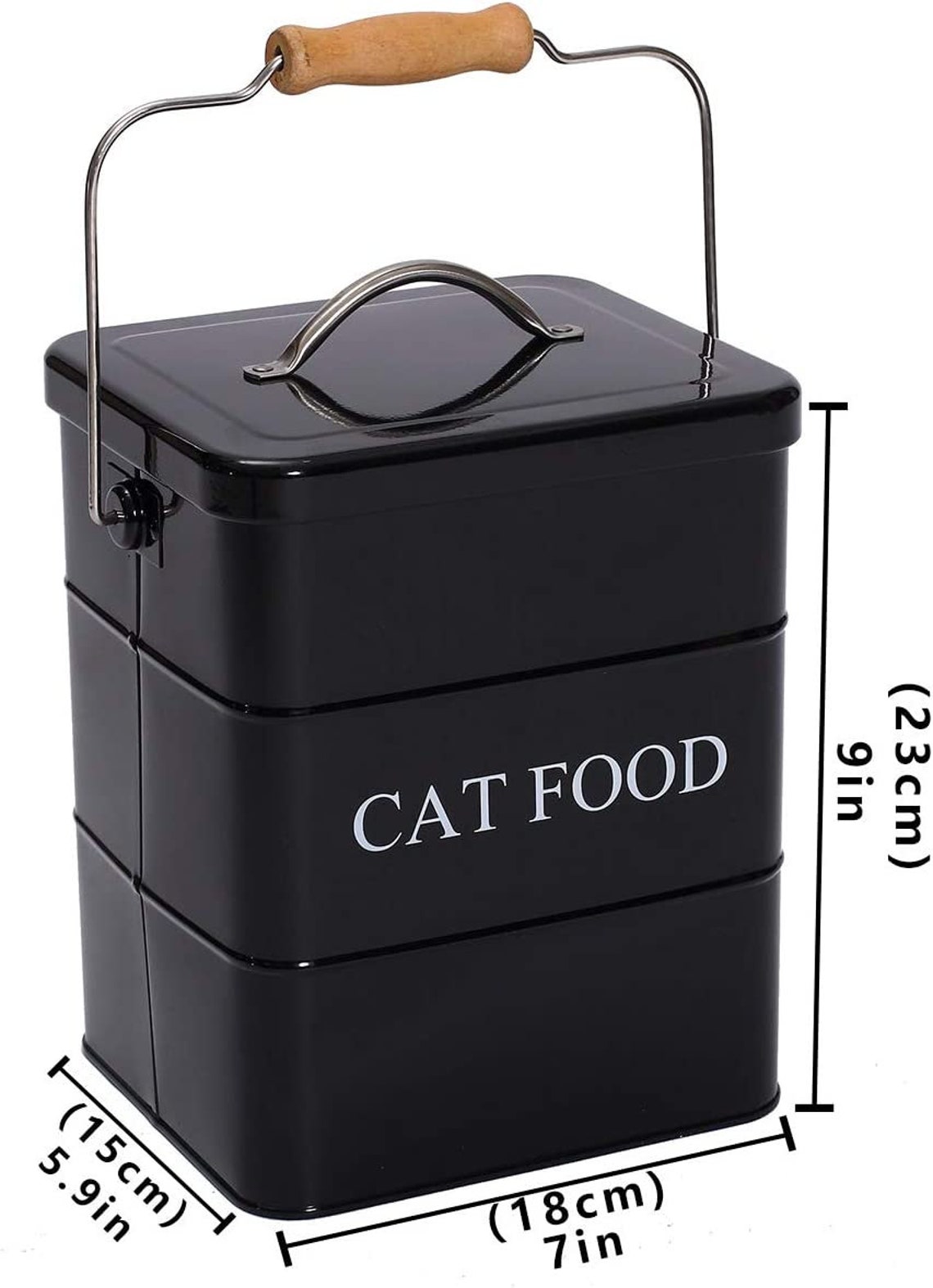 Cat Food Storage Container With Lid and Scoop Black Cat Food Etsy