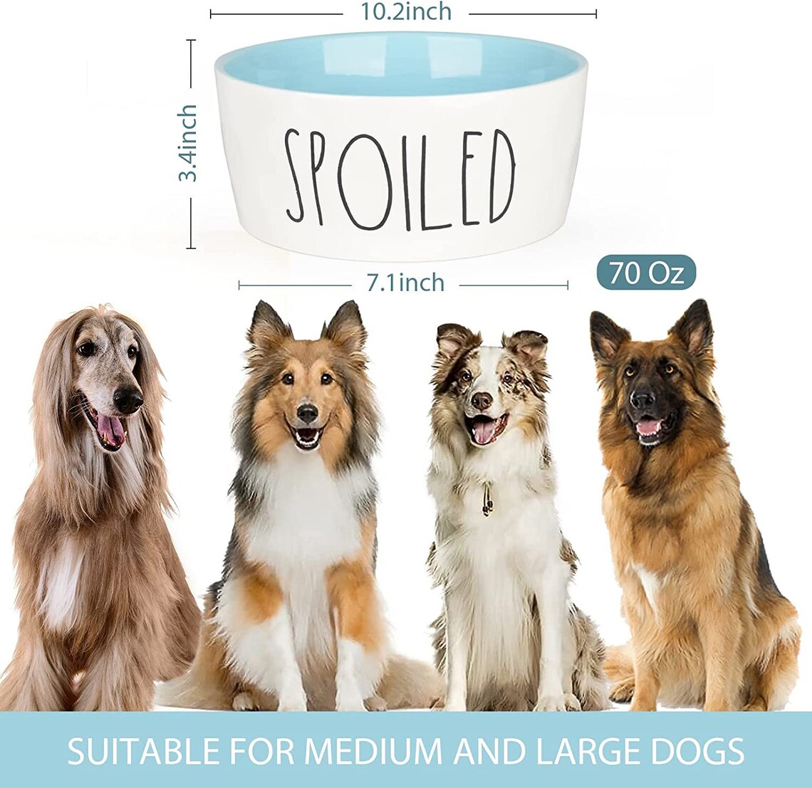 Extra Large Ceramic Dog Bowl Heavy Duty Nonslip Pet Dish Etsy